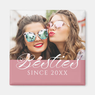 "Bessties Since"写真カスタムダスティピンクシック マグネット