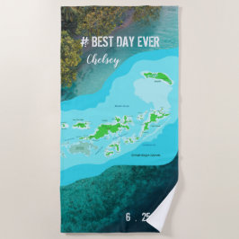 #Best日の英領バージン諸島の地図の記憶 ビーチタオル