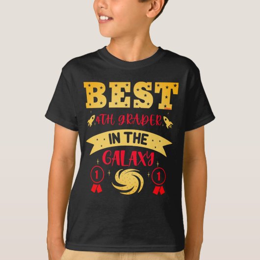 BEST 4TH GRADER IN THE GALAXY funny cute Tシャツ (正面)