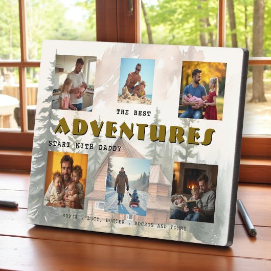 Best Adventures Start with Daddy Photo Collage フォトプラーク