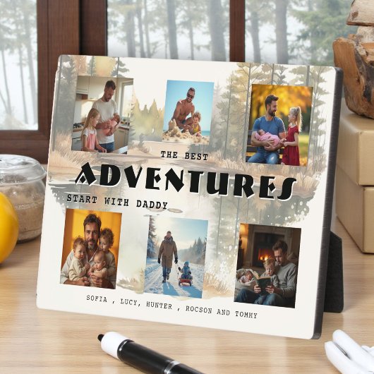 Best Adventures Start With Daddy Photo Plaque フォトプラーク