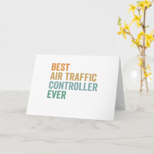 Best Air Traffic Controller Ever Funny Retro Gift カード (黄色い花)