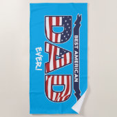 Best American Dad Ever ビーチタオル (正面)