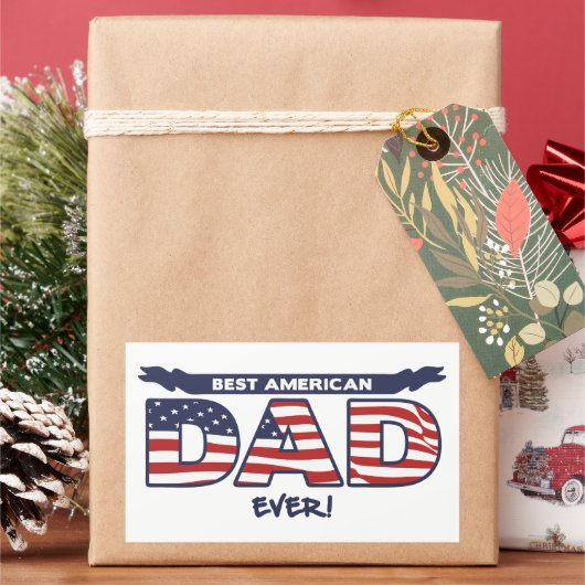 Best American Dad Ever 長方形シール (クリスマス)