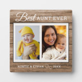 Best Aunt Ever 2 Photo Collage Rustic Wood フォトプラーク (正面)