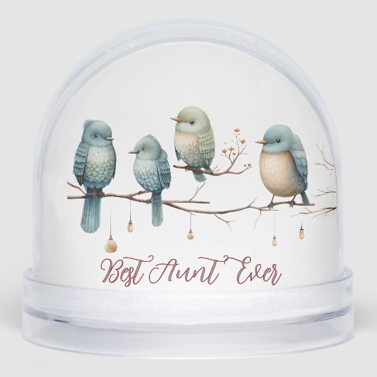 Best Aunt Ever Blue Birds Whimsical Watercolor  (正面)