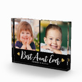 Best Aunt Ever Gold Heart Keepsake Black 2 Collage フォトブロック (右)