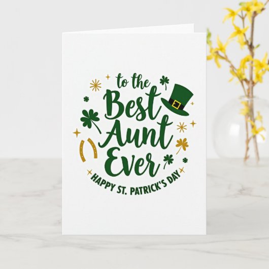 Best Aunt St Patricks Day Card カード (黄色い花)