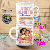 Best Auntie Rainbow Crown Custom Photo Collage マグカップ