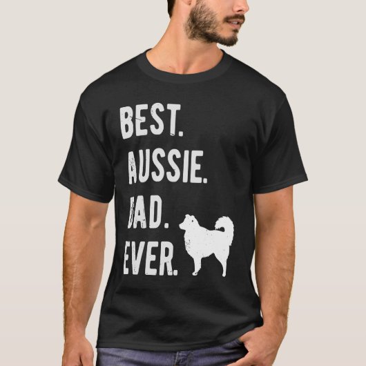 Best Aussie Dad Ever  Australian Shepherd Mens  Da Tシャツ (正面)
