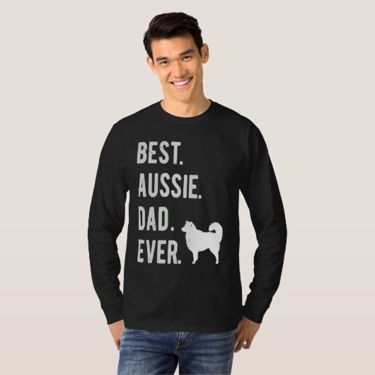 Best Aussie Dad Ever  Australian Shepherd Mens  Da Tシャツ (正面フル)