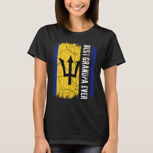 Best Barbadian Grandpa Ever Barbados Flag Father's Tシャツ (正面)