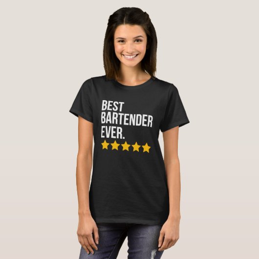 Best Bartender Ever Bar Waiter Barkeeper Tシャツ (正面フル)