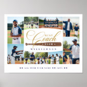 Best Baseball Coach Ever Team Sports Photo Collage ポスター (正面)