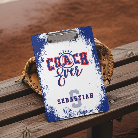 Best Baseball Coach Personalized Name & Monogram クリップボード