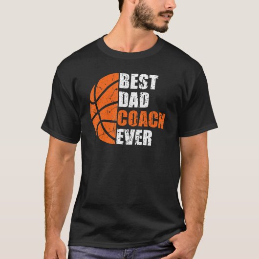 Best Basketball Dad Coach Ever Fathers Day Retro B Tシャツ (正面)