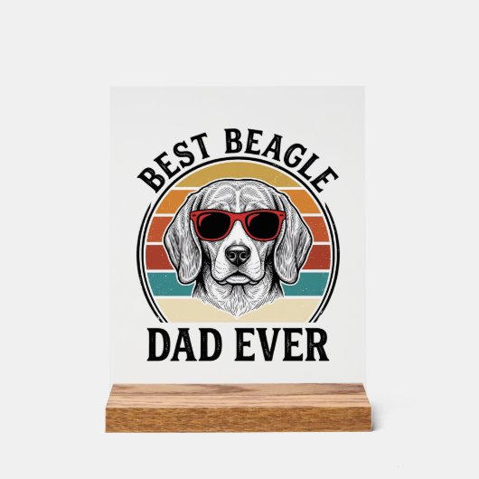 Best Beagle Dad Ever Vintage Beagle Shirt Design_1 アクリルサイン (正面)
