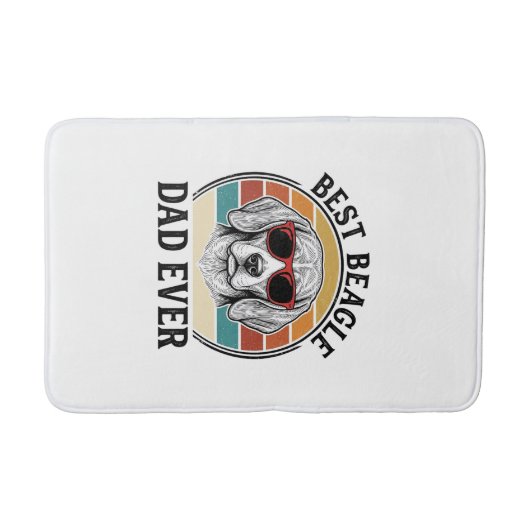 Best Beagle Dad Ever Vintage Beagle Shirt Design_1 バスマット (正面)