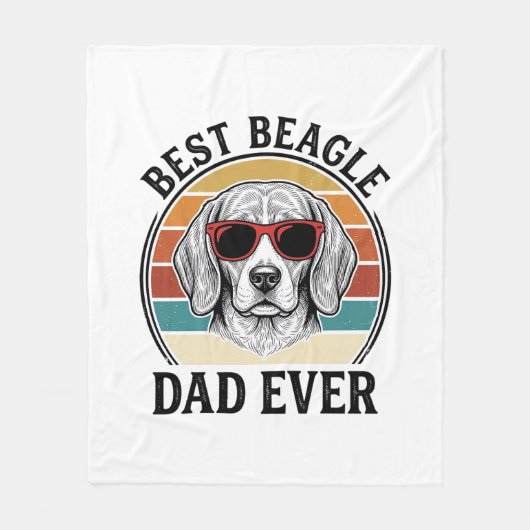 Best Beagle Dad Ever Vintage Beagle Shirt Design_1 フリースブランケット (正面)