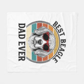 Best Beagle Dad Ever Vintage Beagle Shirt Design_1 フリースブランケット (正面(横))