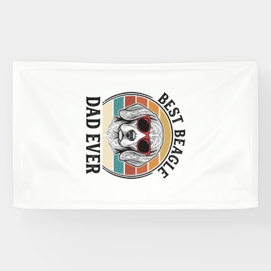 Best Beagle Dad Ever Vintage Beagle Shirt Design_1 横断幕 (横)