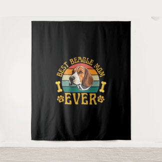 Best Beagle Mom Ever, Funny Beagle Dog Canine タペストリー