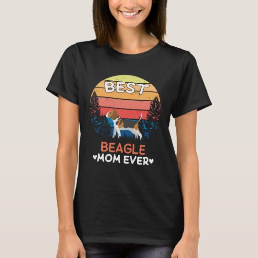 Best Beagle Mom Ever Retro Vintage Tシャツ (正面)