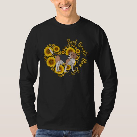 Best Beagle Mom Sunflower Heart  Mother s Day Tシャツ (正面)