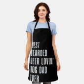 Best Bearded Beer Lovin Dog Dad Ever Pet Lover エプロン (着用した状態)