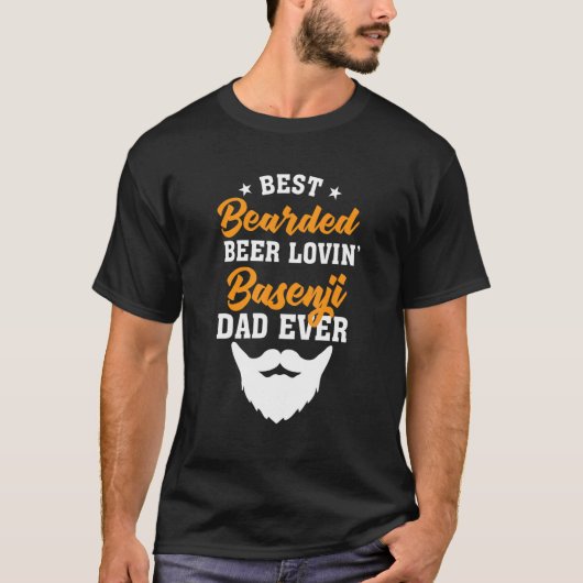 Best Bearded Beer Lovin' Whippet Dad Dog Humor Tシャツ (正面)