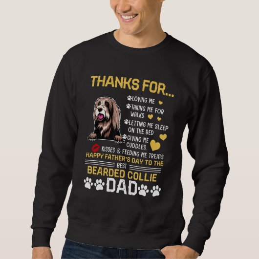 Best Bearded Collie Dog Dad Happy Father s Day スウェットシャツ (正面)