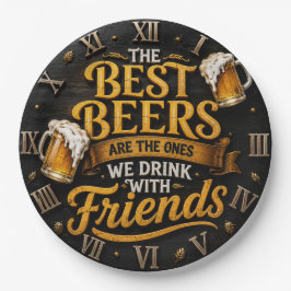 Best Beers Funny Beer Friends Man Cave Gift ペーパープレート