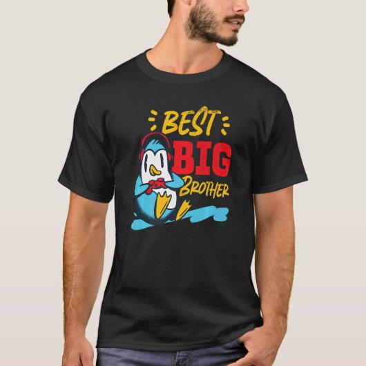 Best Big Brother Gaming Penguin  Tシャツ (正面)