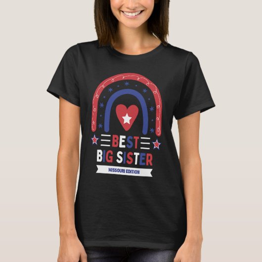 Best Big Sister Missouri Edition Girls Older Sibli Tシャツ (正面)