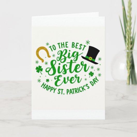 Best Big Sister St Patricks Day Card カード (正面)
