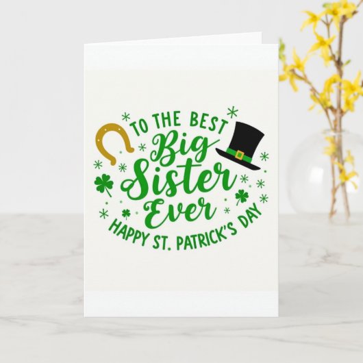 Best Big Sister St Patricks Day Card カード (黄色い花)