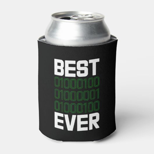 Best Binary DAD Ever Tech Coder Drink 缶クーラー (缶正面)