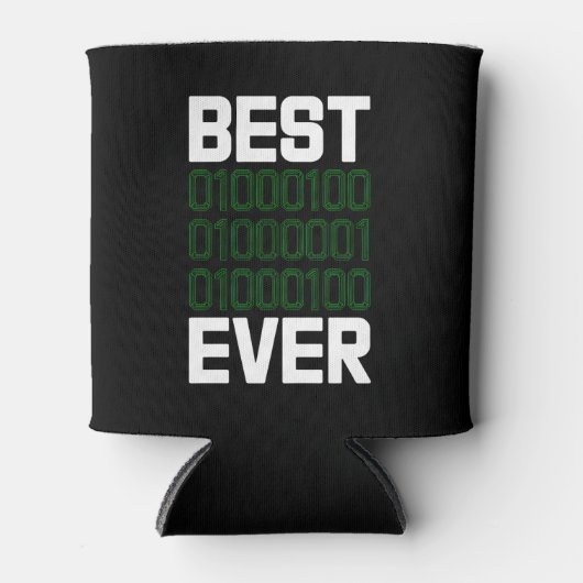Best Binary DAD Ever Tech Coder Drink 缶クーラー (正面)