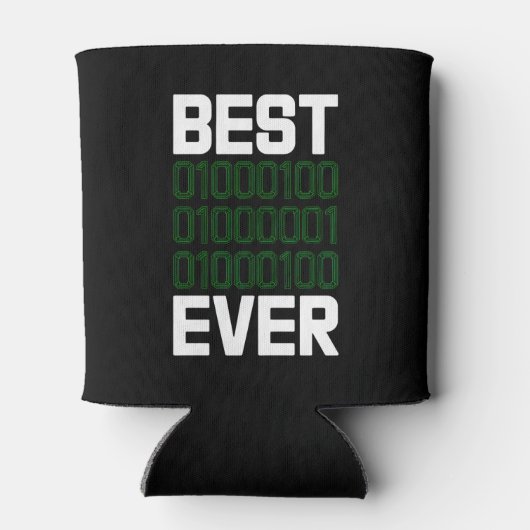 Best Binary DAD Ever Tech Coder Drink 缶クーラー (裏面)