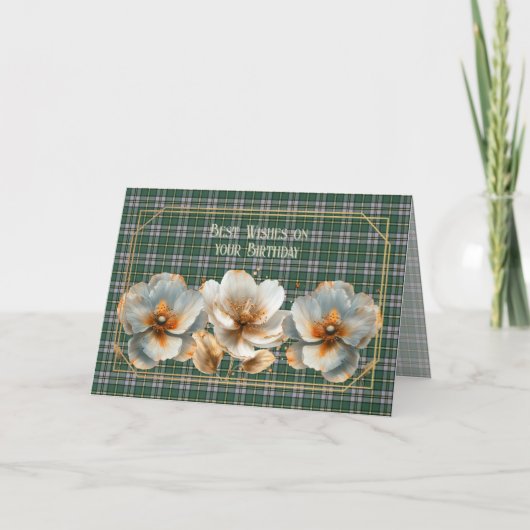 Best Birthday Wishes Cape Breton Island Tartan カード (正面)