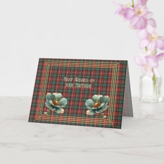 Best Birthday Wishes New Brunswick Tartan カード (蘭)