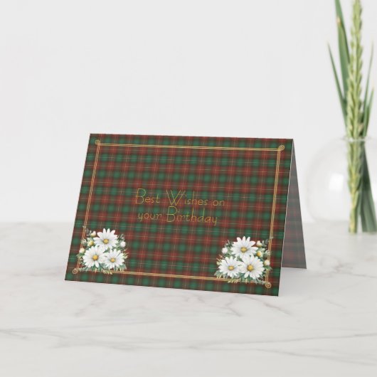 Best Birthday Wishes Prince Edward Island Tartan カード (正面)