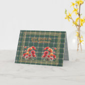Best Birthday Wishes Province of Alberta Tartan カード (黄色い花)