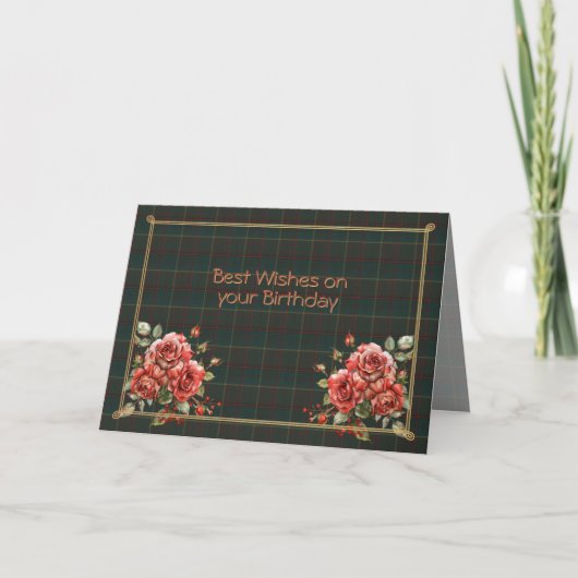 Best Birthday Wishes Province of Ontario Tartan カード (正面)