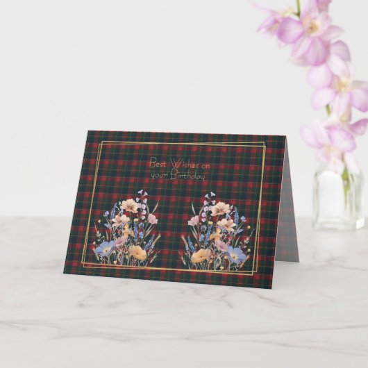 Best Birthday Wishes Quebec Provincial Tartan カード (蘭)