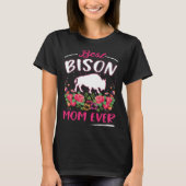 Best Bison Mom Ever Buffalo 1 Tシャツ (正面)