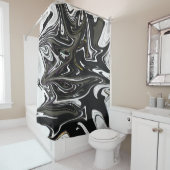 Best black and white abstract art, abstract paint シャワーカーテン (インサイチュ)