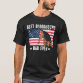Best Bloodhound Dad Ever American Flag Tシャツ (正面)