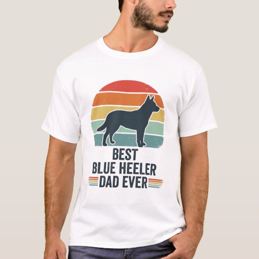 Best Blue Heeler Dad Ever Vintage Dog Shirt Design Tシャツ (正面)