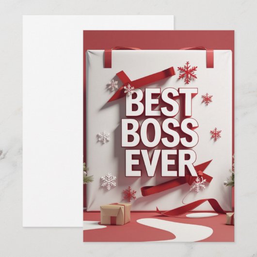 Best Boss Ever Christmas シーズンカード (正面/裏面)